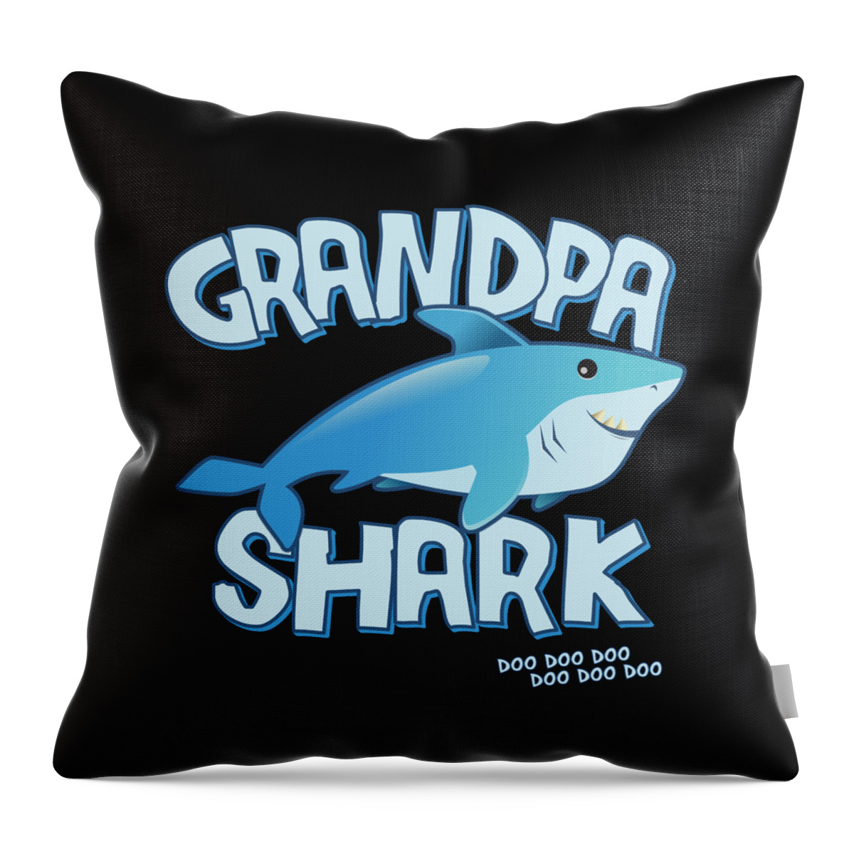 Gifts For Dad Throw Pillow featuring the digital art Grandpa Shark Doo Doo Doo by Flippin Sweet Gear