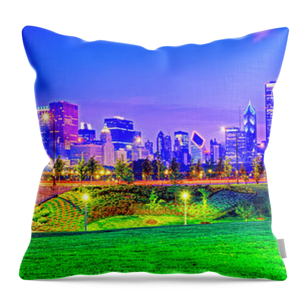 Grant Throw Pillow featuring the photograph Grant Park Chicago south LSD by Tom Jelen