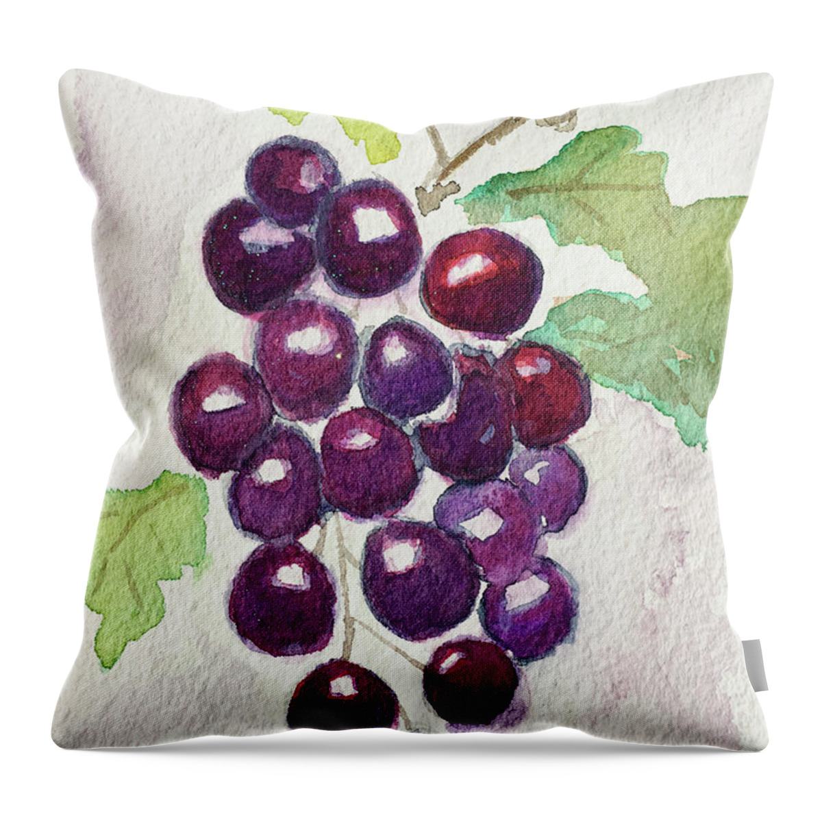 Grapes Throw Pillow featuring the painting Grapes by Roxy Rich