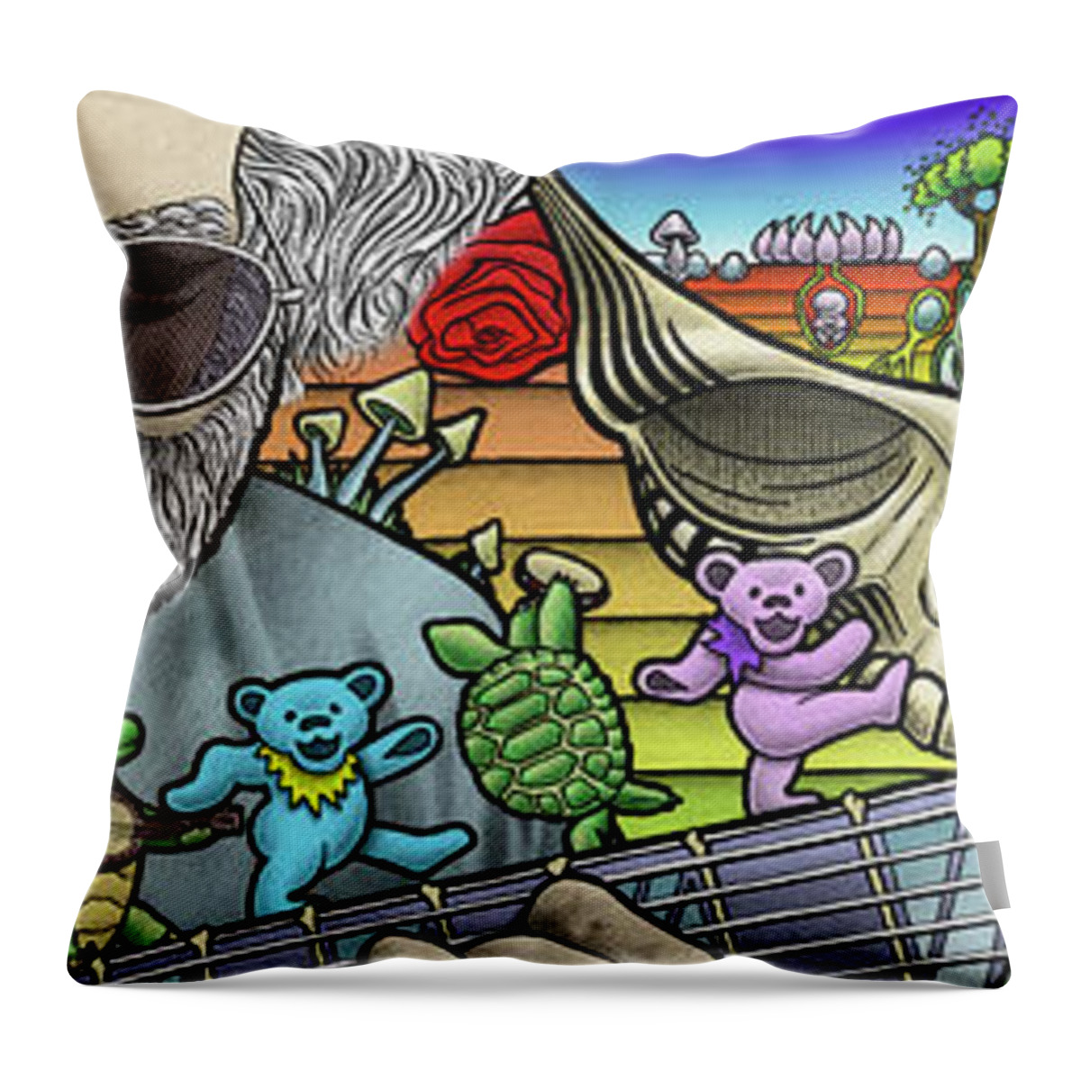 Grateful Dead Throw Pillow featuring the drawing Grateful Dead by Jeffrey St Romain