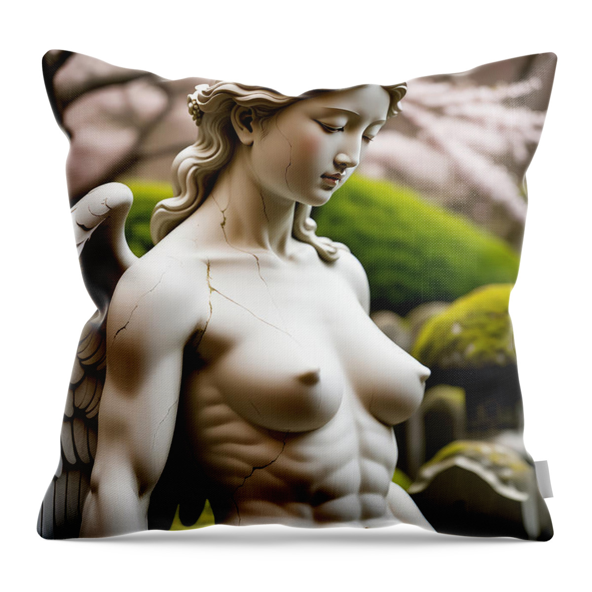 Chinese Throw Pillow featuring the photograph Graveyard Beauties No.14 by My Head Cinema