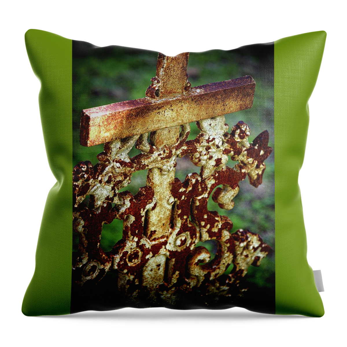 Abstract Throw Pillow featuring the photograph Graveyard Rustic Beauty by Michelle Liebenberg