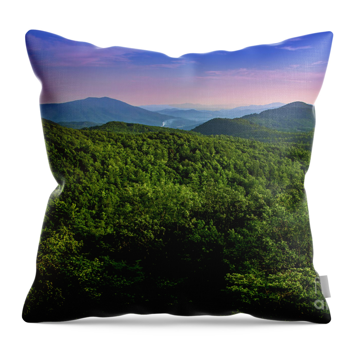 Grayson Highlands Throw Pillow featuring the photograph Grayson Highlands at Sunset by Shelia Hunt