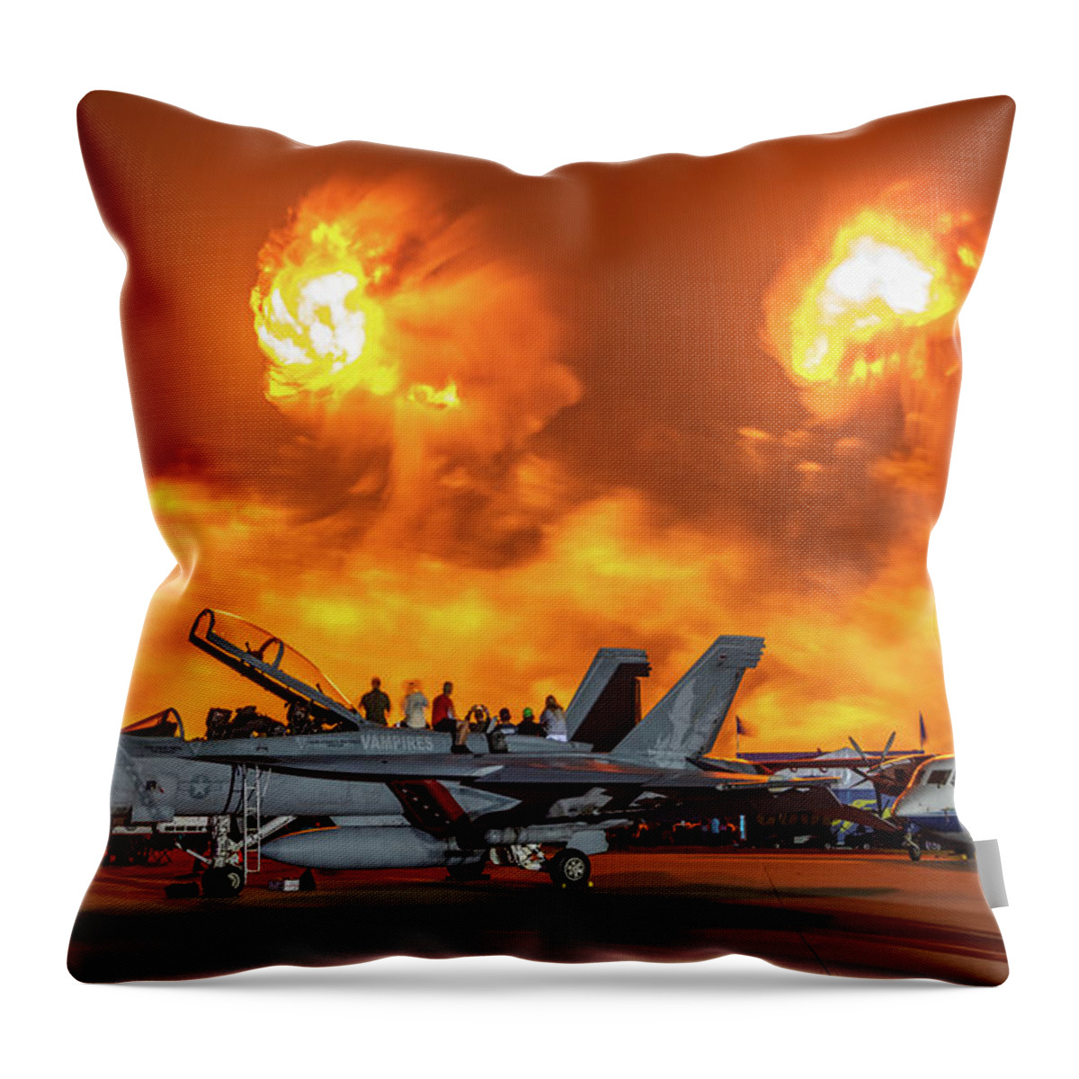 Airplane Throw Pillow featuring the photograph Great Balls of Fire by David Hart