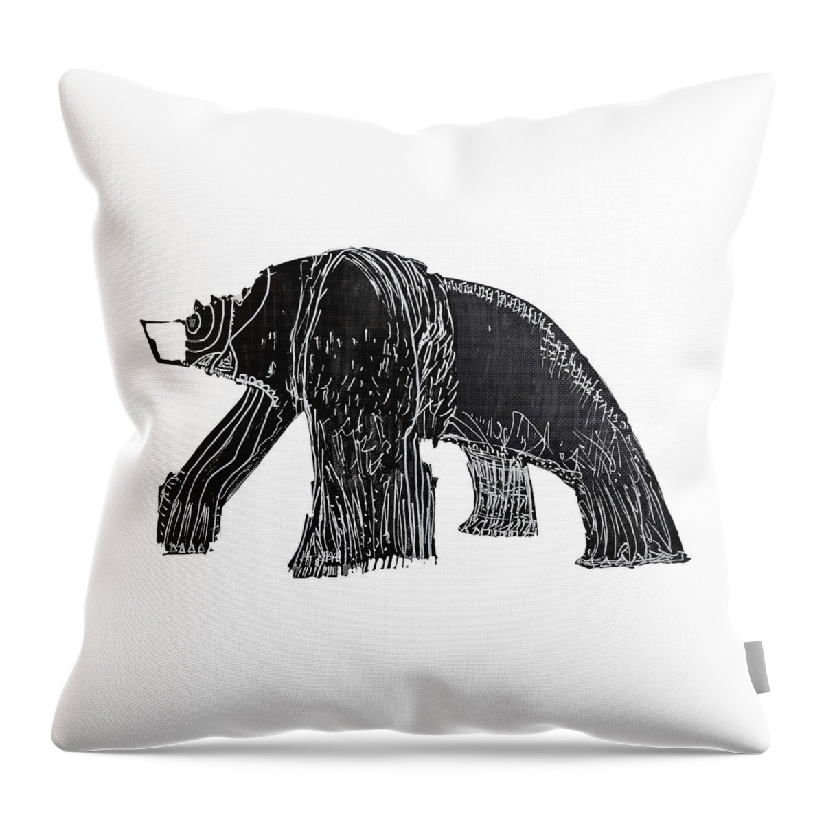 Throw Pillow featuring the drawing Great Bear by Pam O'Mara