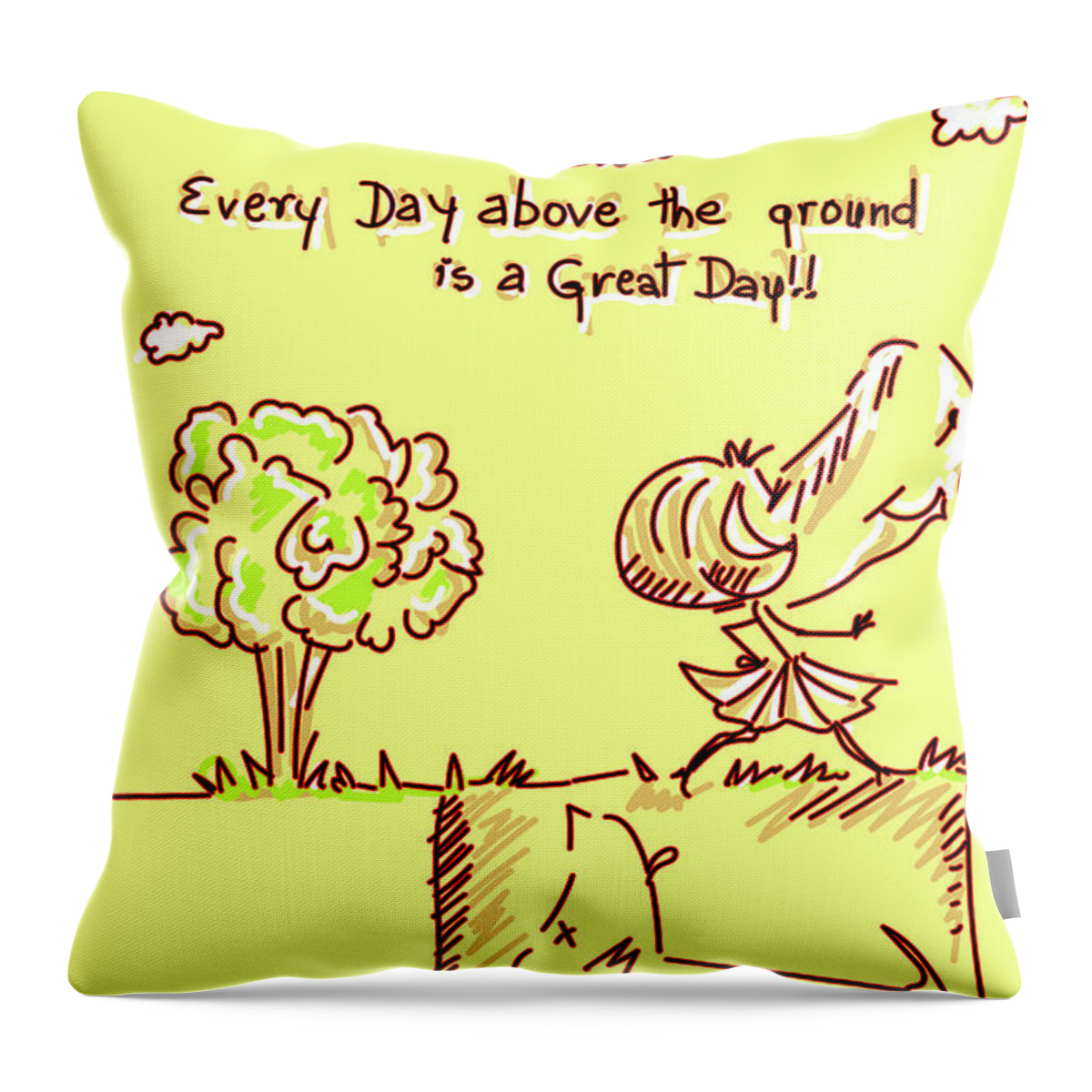 Great Day Poster Throw Pillow featuring the digital art Great Day by Remy Francis