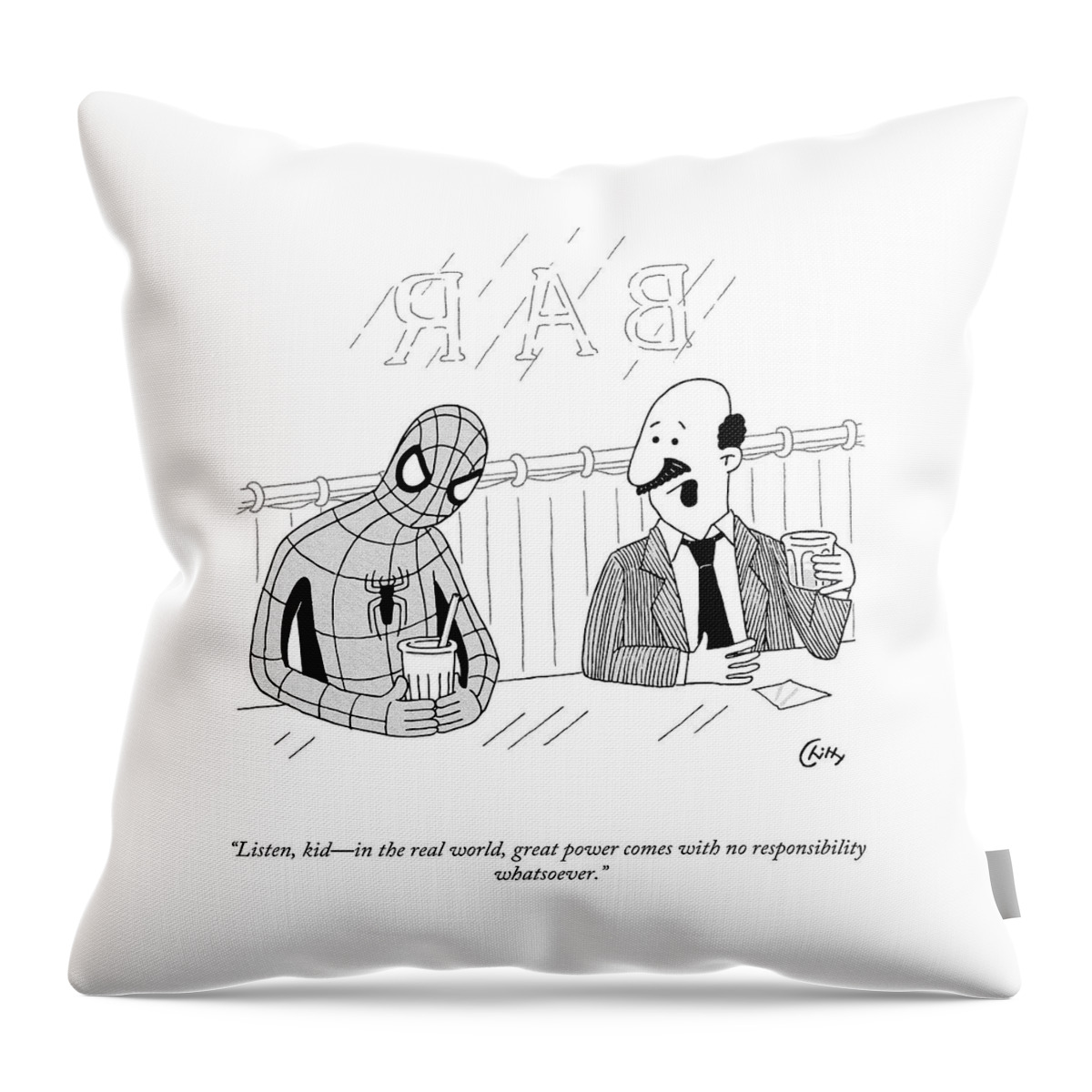 Great Power Comes With No Responsibility Throw Pillow