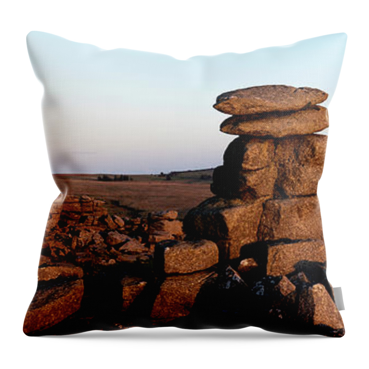 Devon Throw Pillow featuring the photograph Great Staple Tor Dartmoor National Park England Panorama by Sonny Ryse