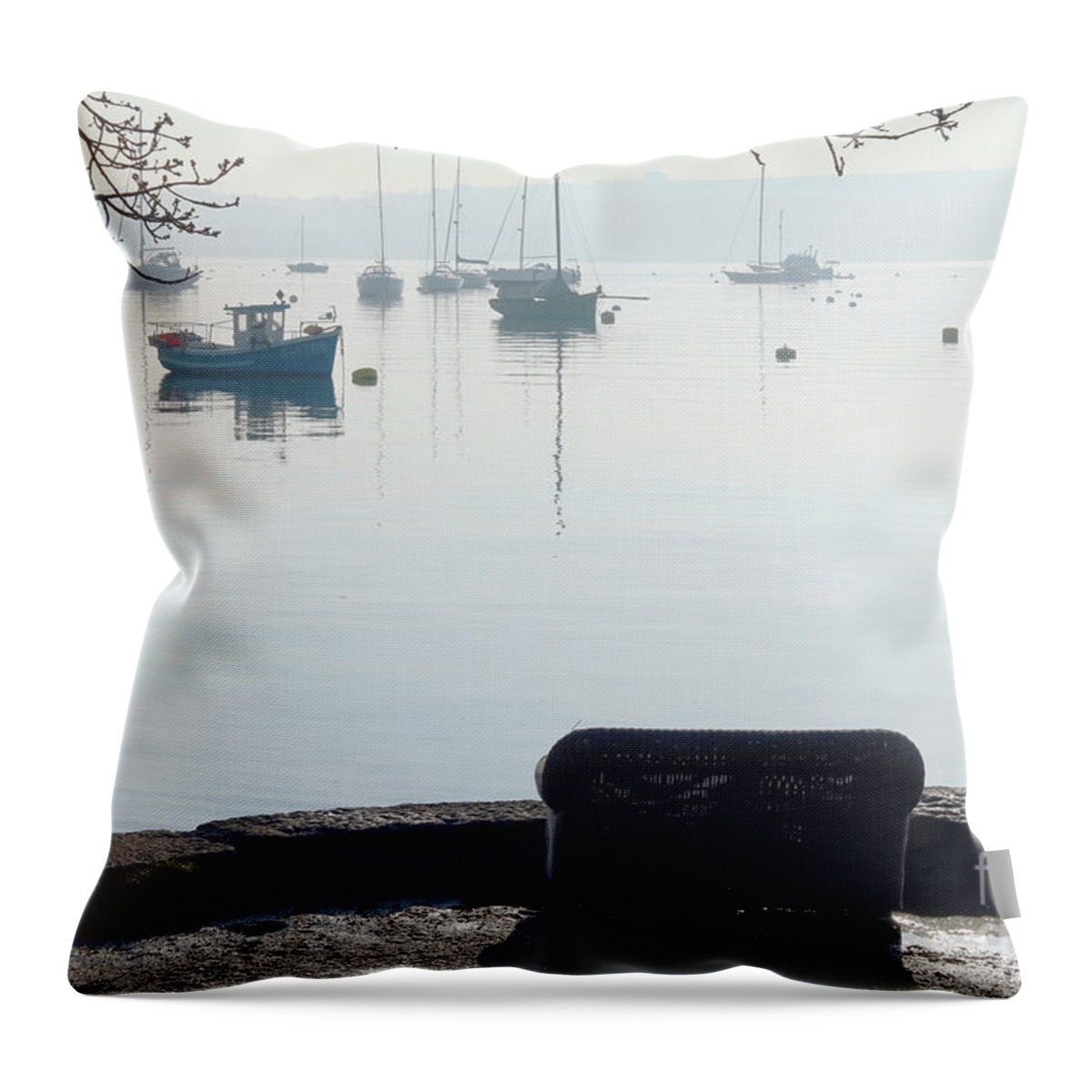 Greatwood Quay Throw Pillow featuring the photograph Greatwood Quay Mylor by Terri Waters