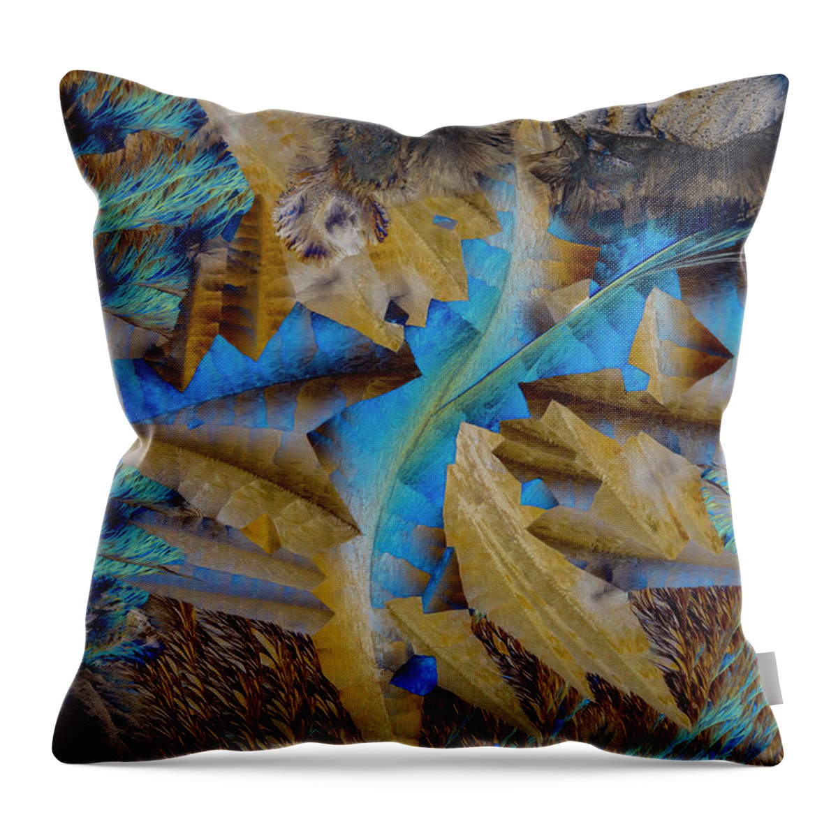 Science Throw Pillow featuring the photograph Green and orange mess by Jaroslaw Blaminsky