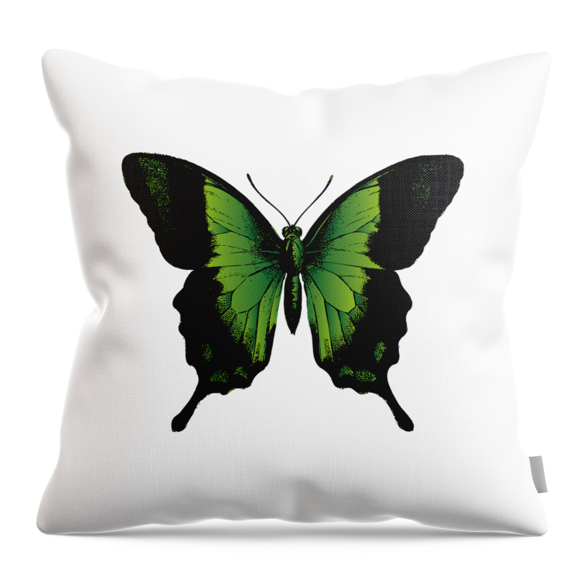 Green Butterfly Throw Pillow featuring the digital art Green Butterfly by Eclectic at Heart
