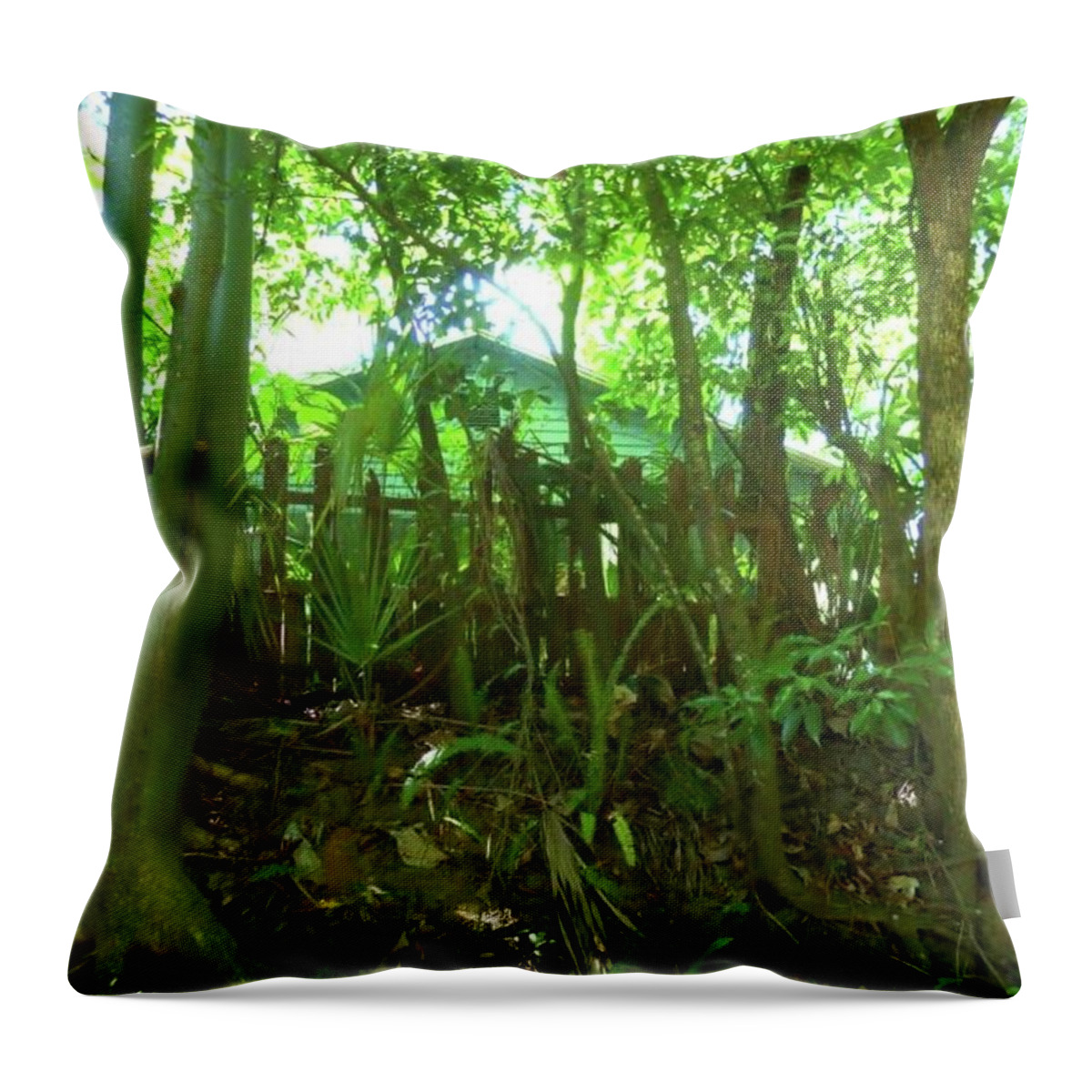 Trees Throw Pillow featuring the photograph Green House by Joe Roache