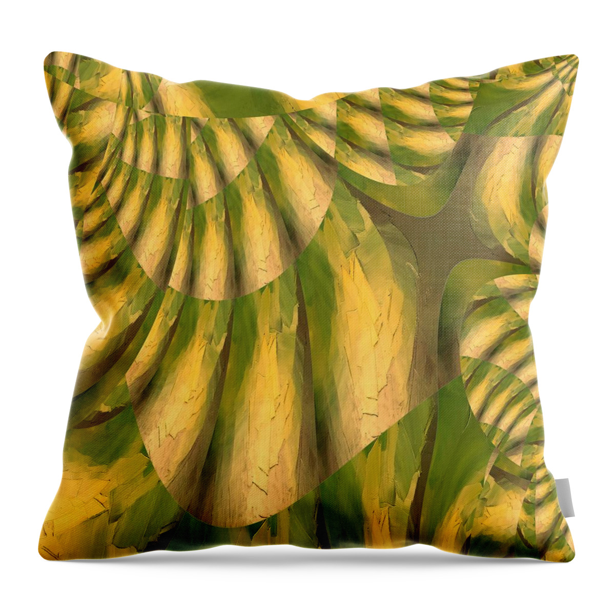 Oifii Throw Pillow featuring the digital art Green Tree Python Geometry by Stephane Poirier