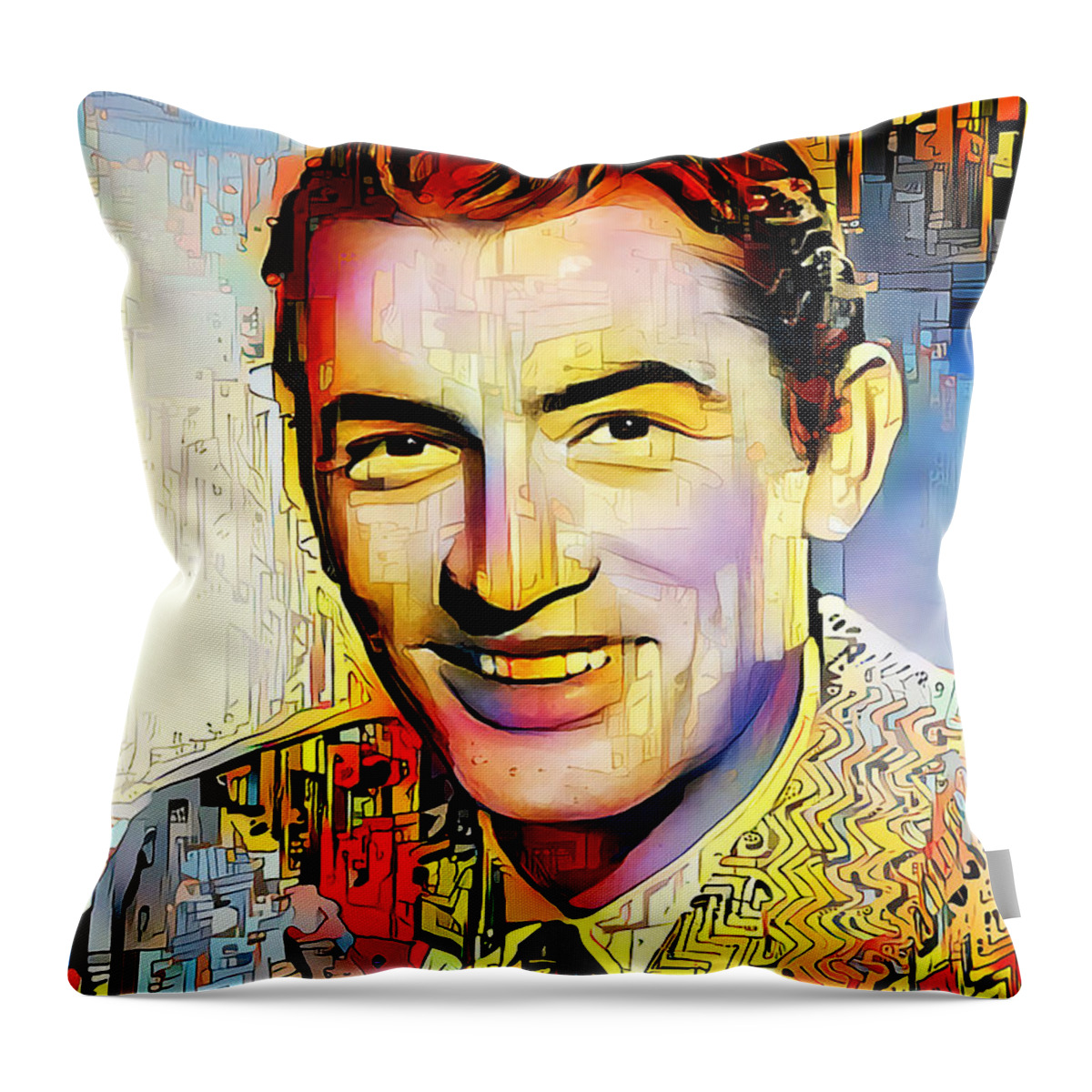 Wingsdomain Throw Pillow featuring the photograph Gregory Peck in Modern Contemporary Abstract 20201021 by Wingsdomain Art and Photography