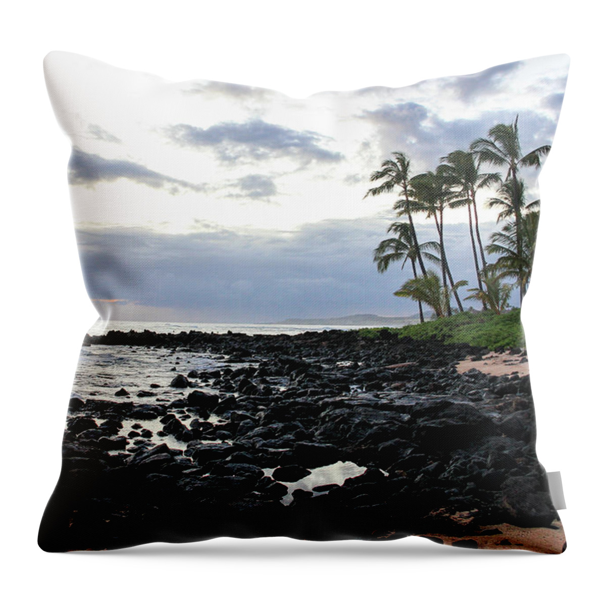 Hawaii Throw Pillow featuring the photograph Grey Sunset by Robert Carter