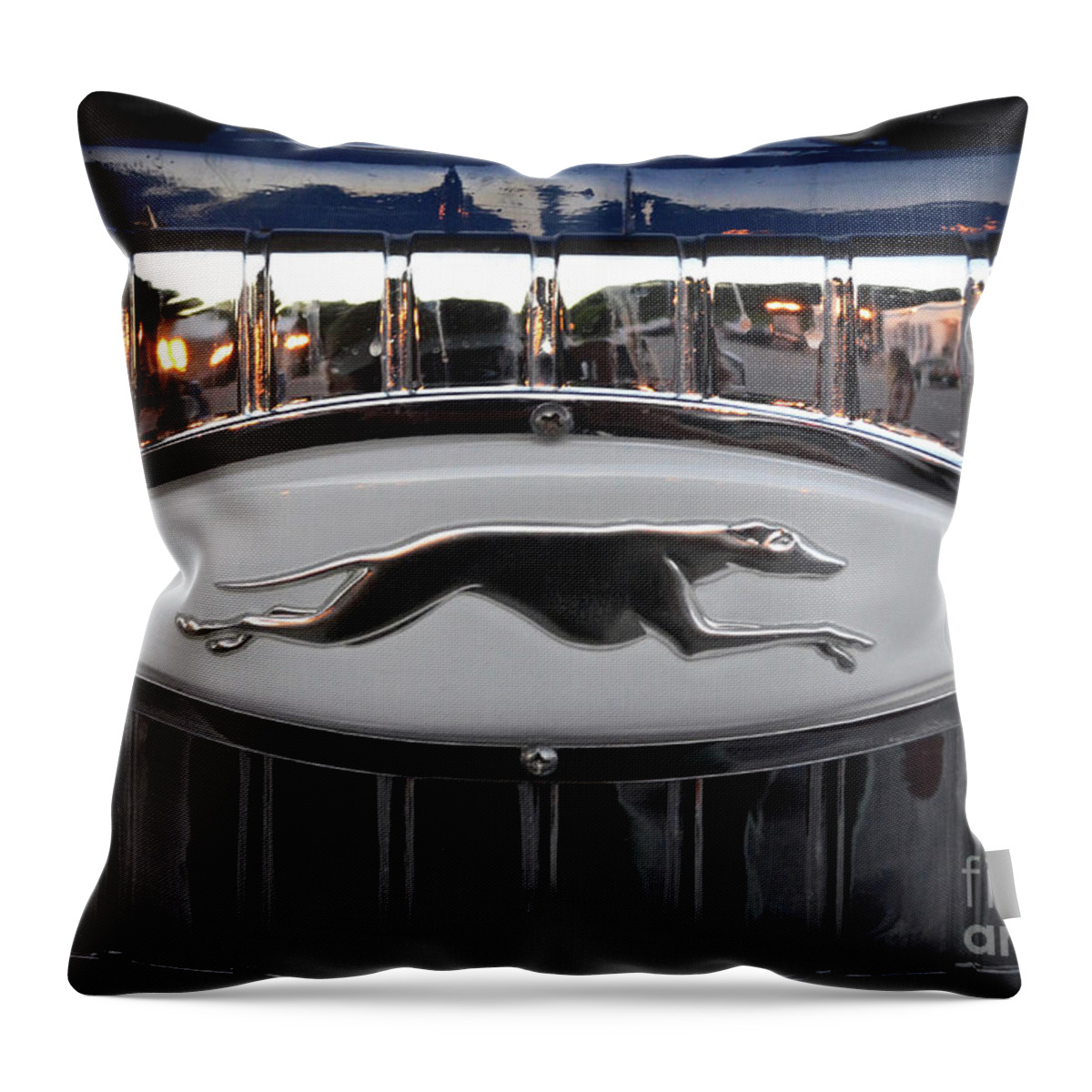Greyhound Throw Pillow featuring the photograph Greyhound Bus Logo by Ron Long