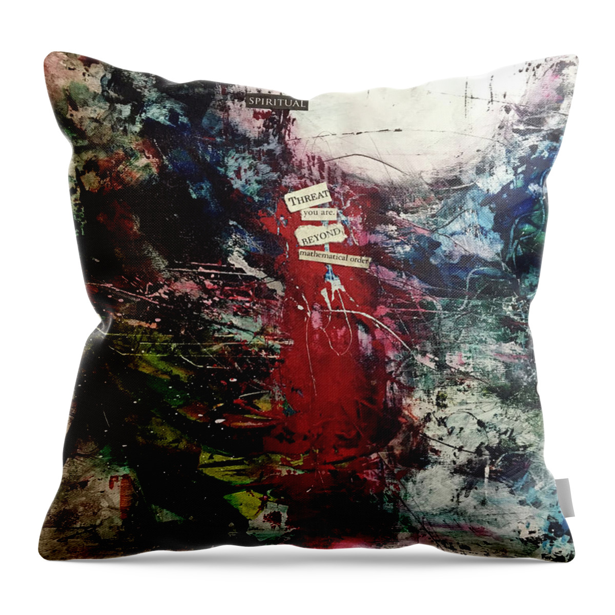 Abstract Art Throw Pillow featuring the painting Grin Hammer by Rodney Frederickson