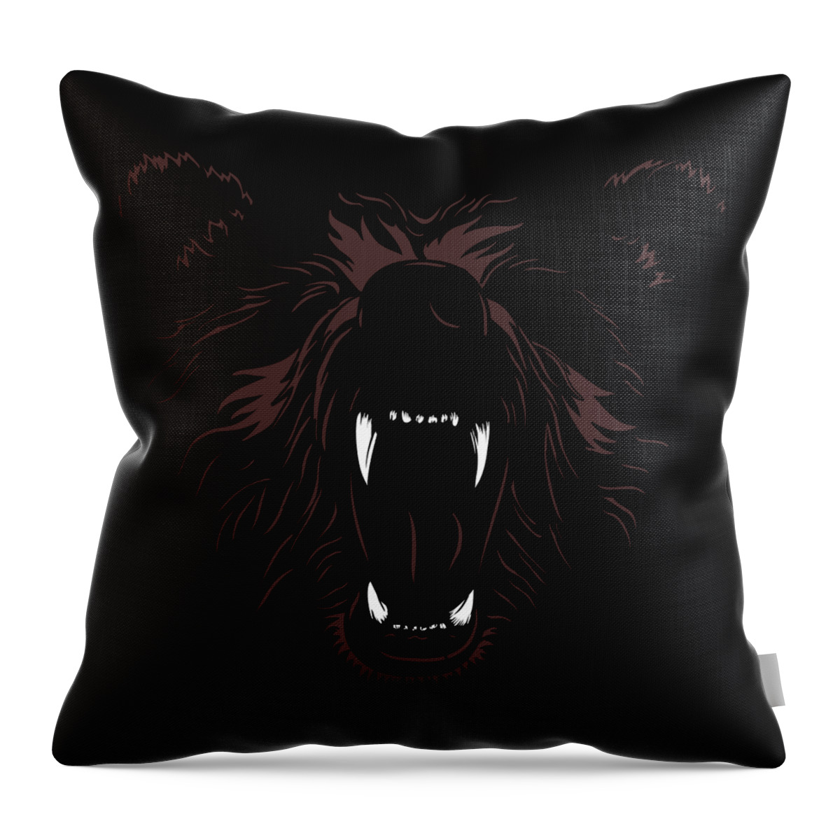 Colorful Throw Pillow featuring the digital art Grizzly Bear by Jacob Zelazny