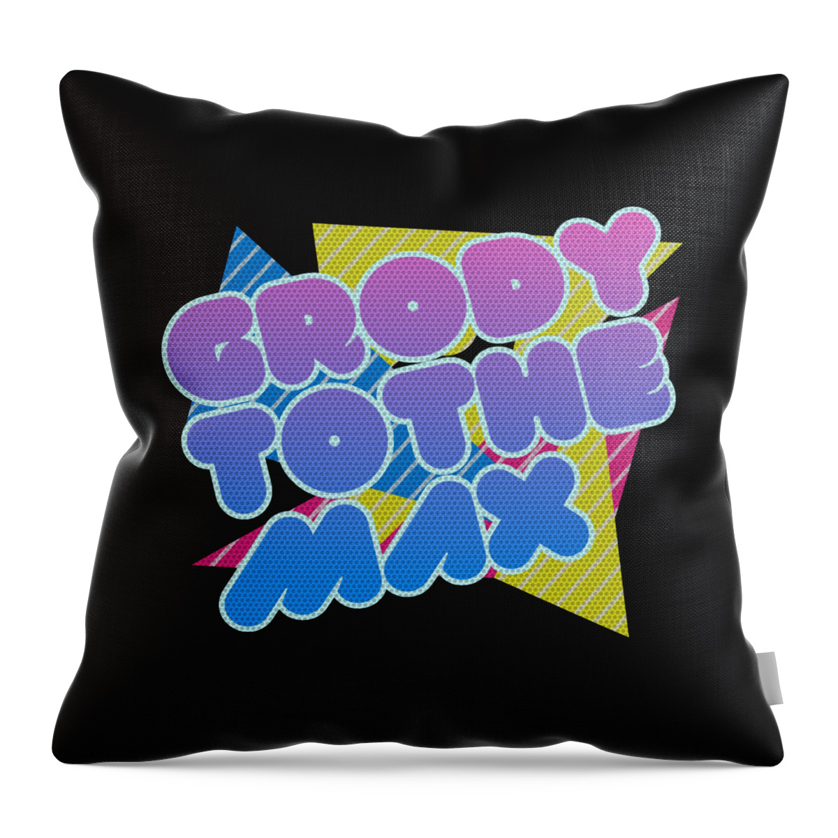 Funny Throw Pillow featuring the digital art Grody to the Max Retro 80s Retro by Flippin Sweet Gear