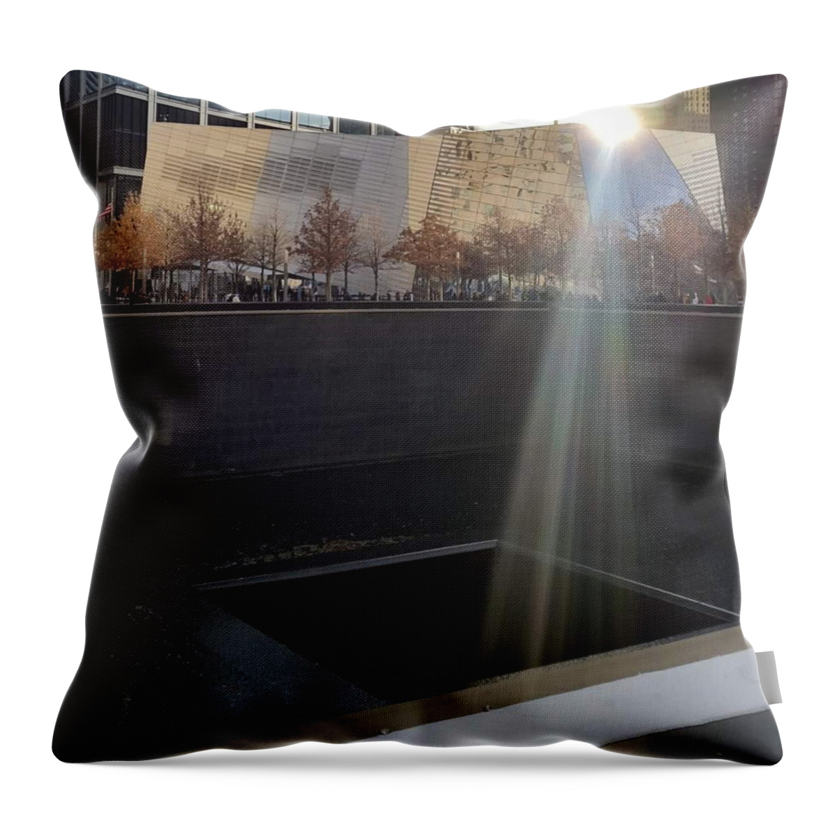 All Throw Pillow featuring the digital art Ground Zero Memorial New York KN32 by Art Inspirity