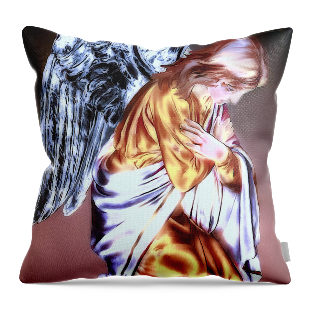 Angels Throw Pillow featuring the photograph Guardian Angel by Pennie McCracken