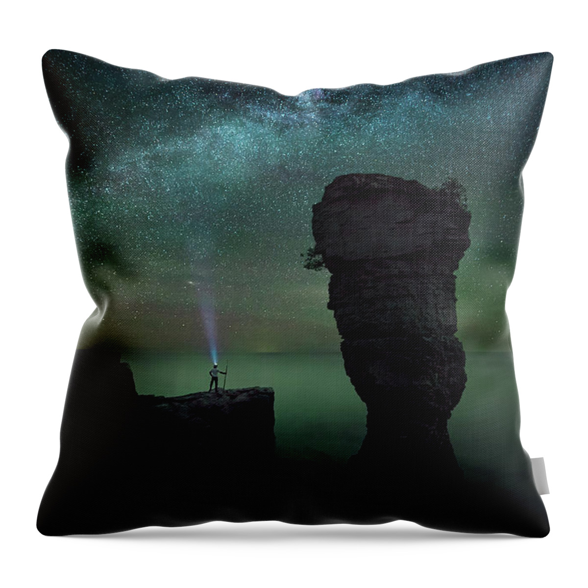 Night Throw Pillow featuring the photograph Guardian of the Galaxy by Henry w Liu