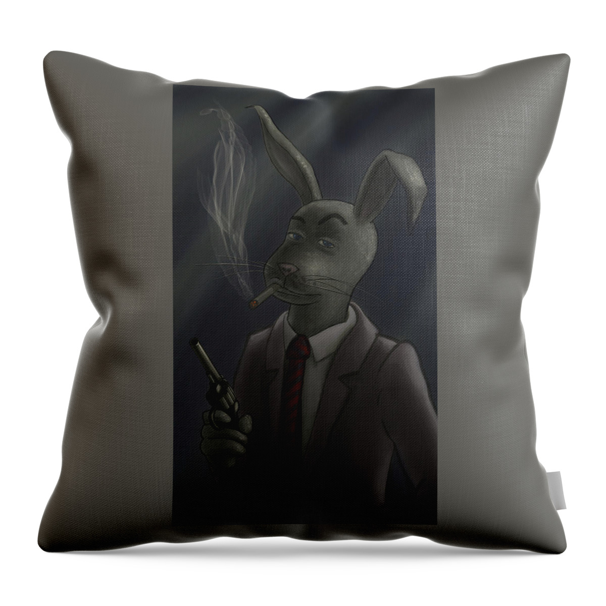 Rabbit Throw Pillow featuring the digital art Haarvy Funkt by Don Morgan