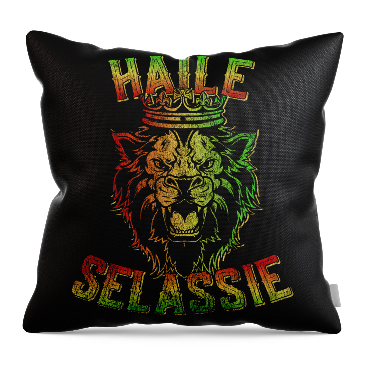 Cool Throw Pillow featuring the digital art Haile Selassie Rastafari Reggae by Flippin Sweet Gear