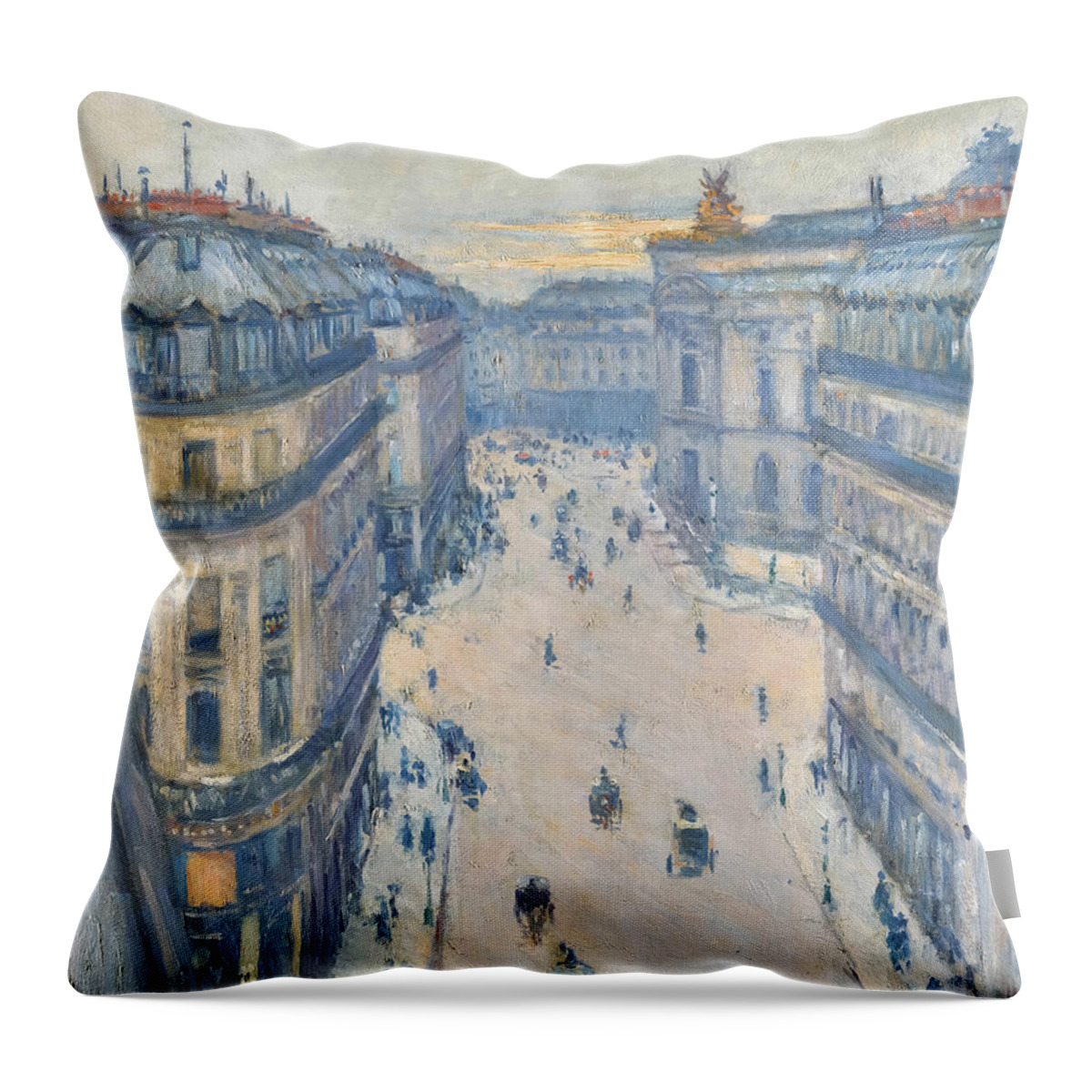 Halevy Street Throw Pillow featuring the painting Halevy Street by Gustave Caillebotte by Mango Art