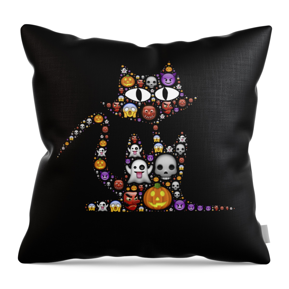 Funny Throw Pillow featuring the digital art Halloween Cat by Flippin Sweet Gear