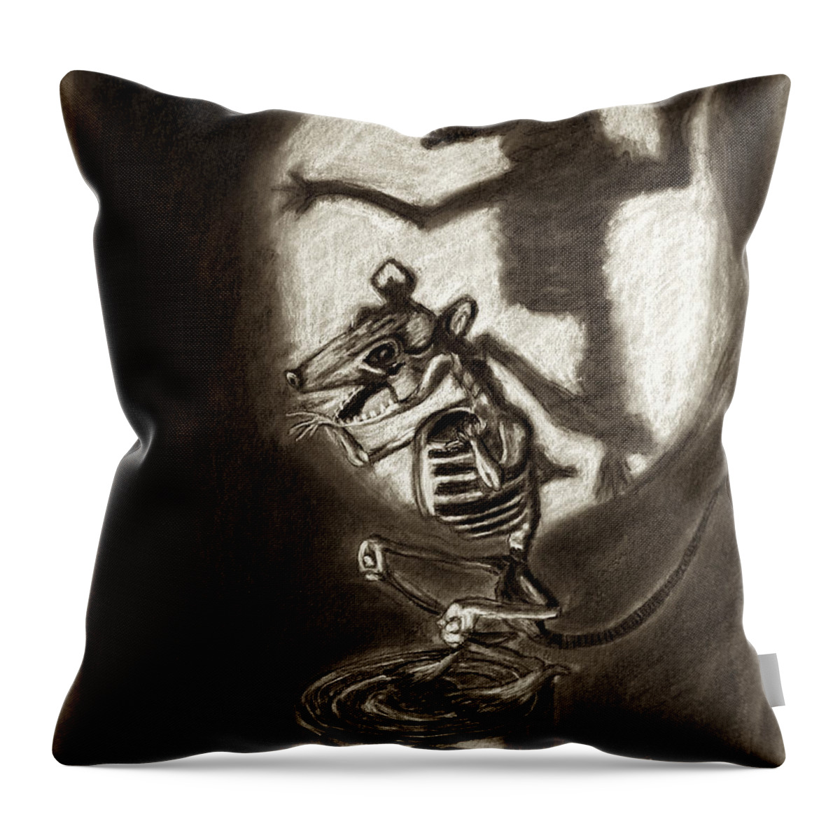 Halloween Throw Pillow featuring the drawing Halloween Horrors by Mike Kling