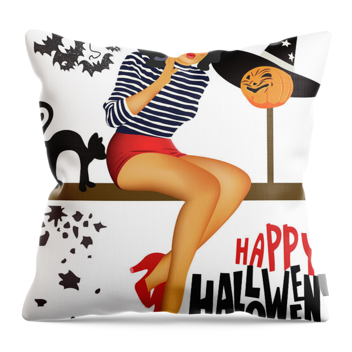 Sexy Throw Pillow featuring the digital art Halloween Whisper by Long Shot