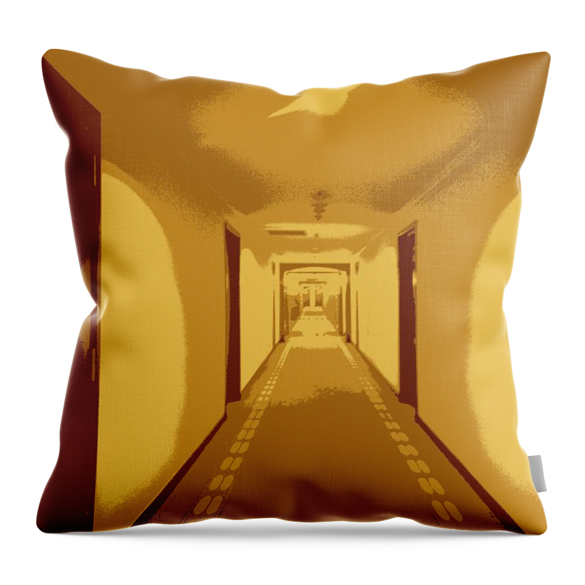 Hall Throw Pillow featuring the mixed media Hallway by Faa shie