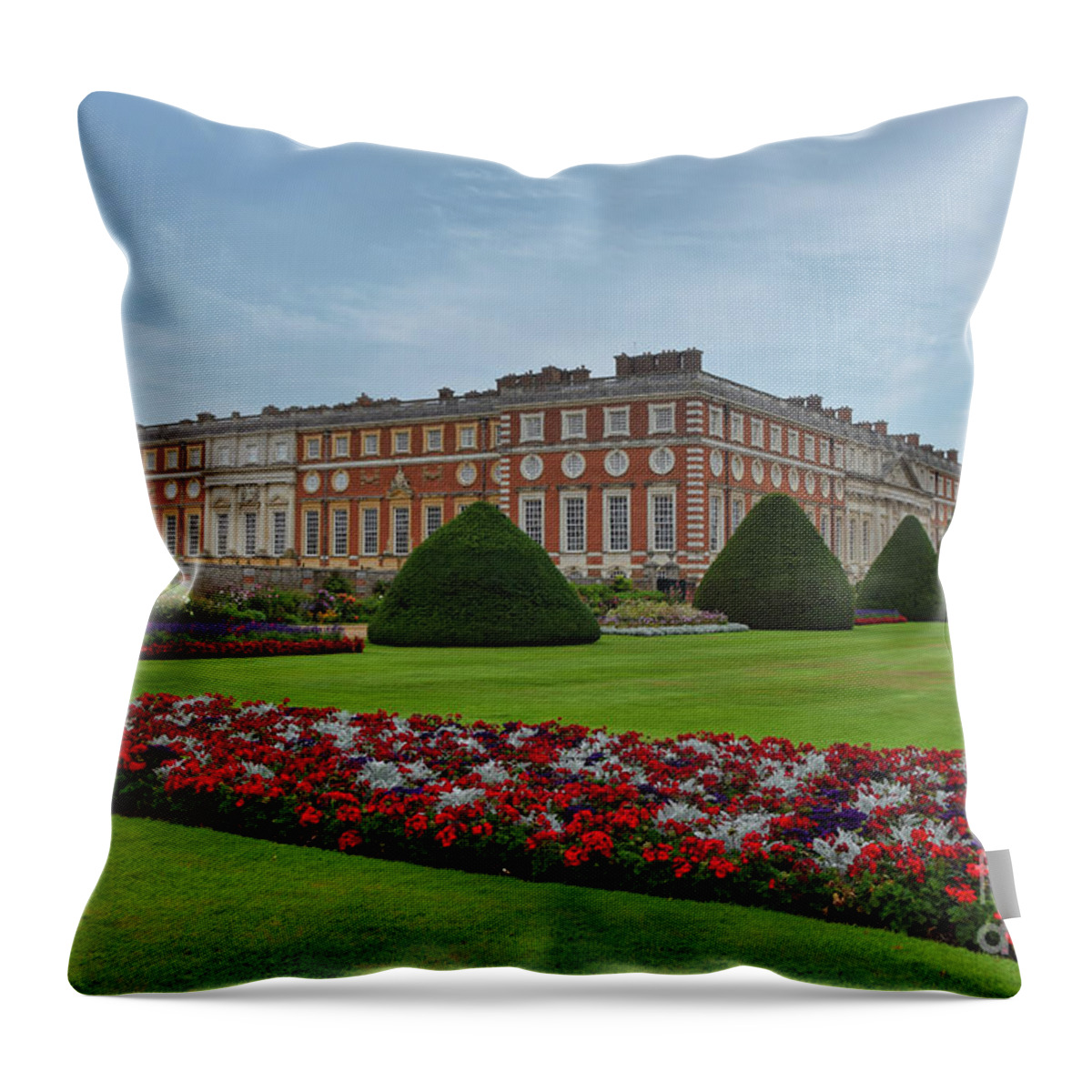 Hampton Court Palace Throw Pillow featuring the photograph Hampton Court Palace England by Abigail Diane Photography
