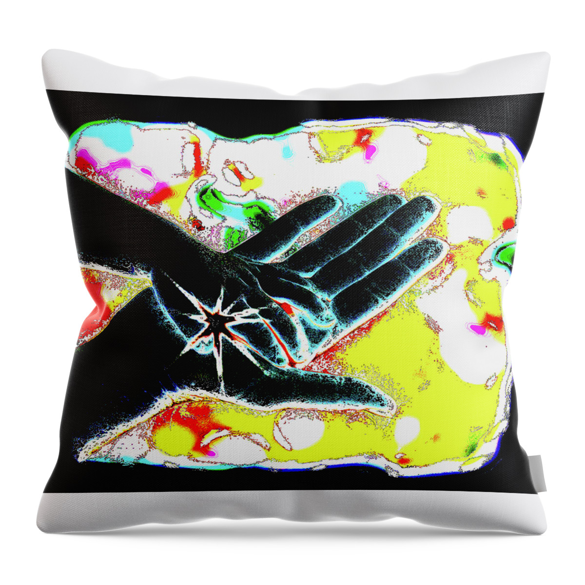 Hands Throw Pillow featuring the photograph Hands Life Force by Shara Abel