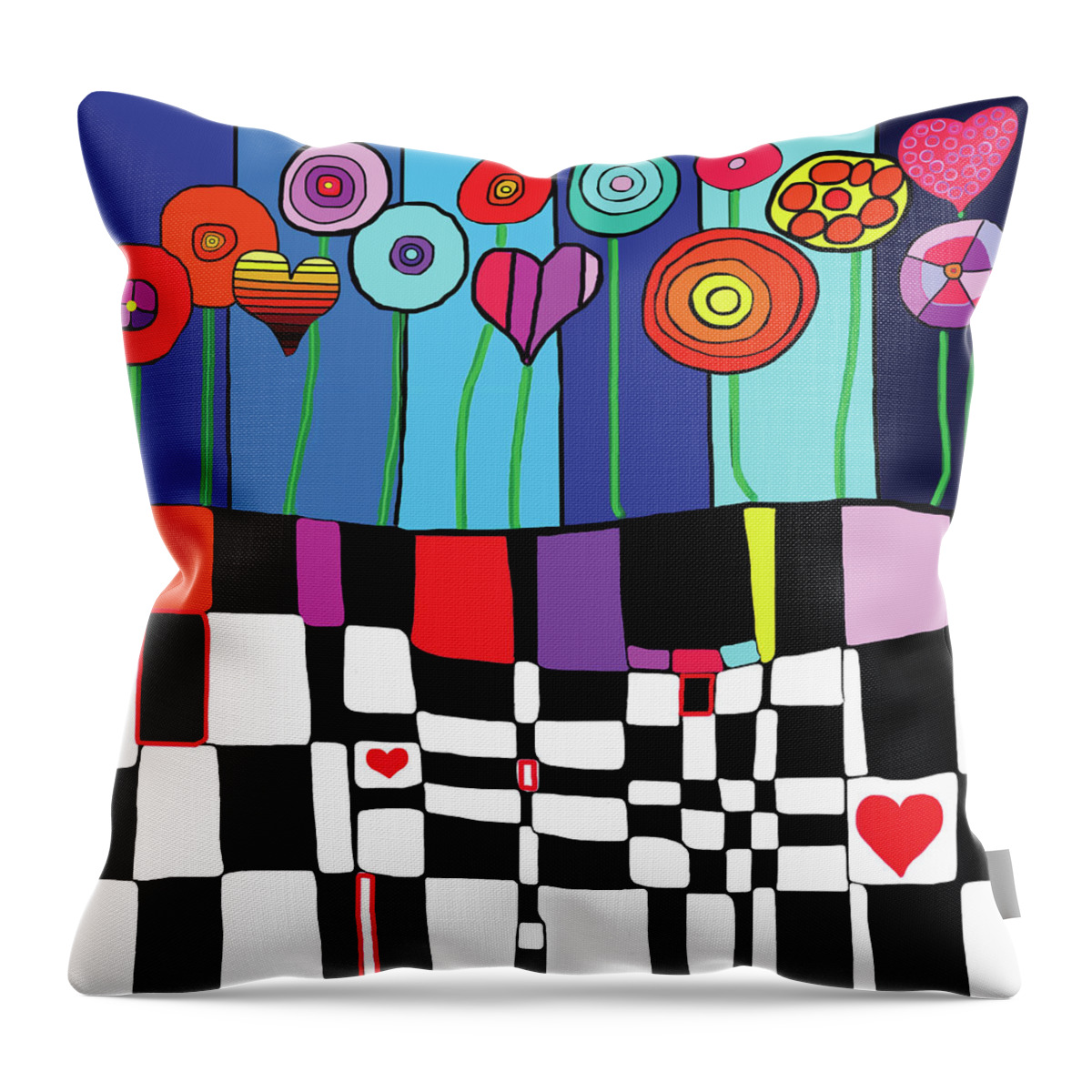 Heart Throw Pillow featuring the digital art Happiness by Dora Ficher