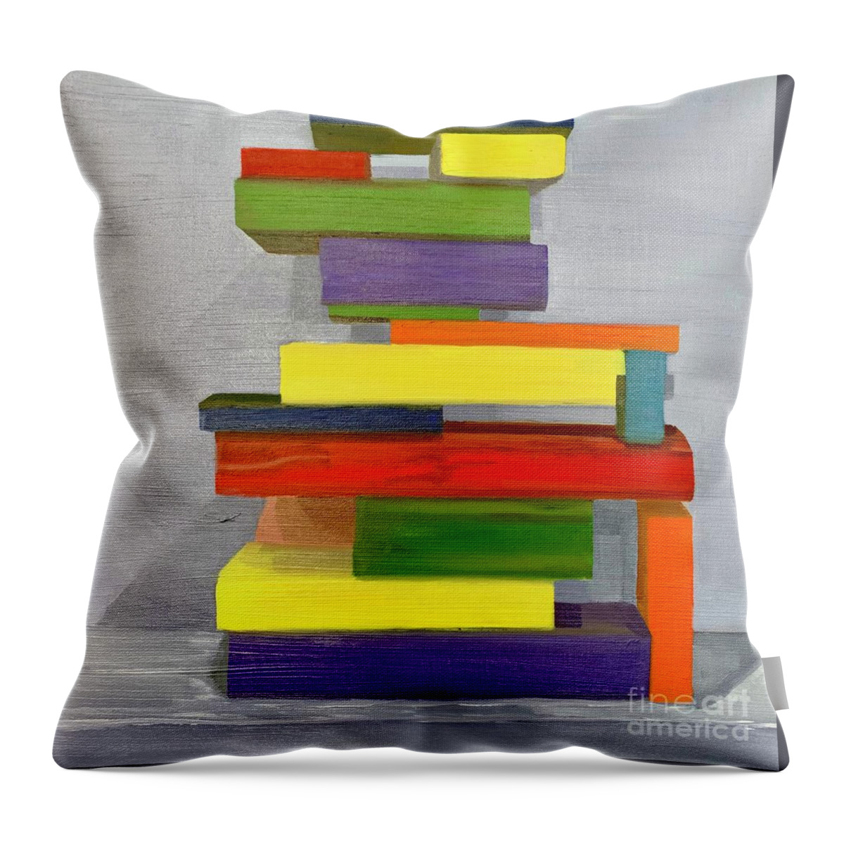 Blocks Throw Pillow featuring the painting Happiness by Jennefer Chaudhry