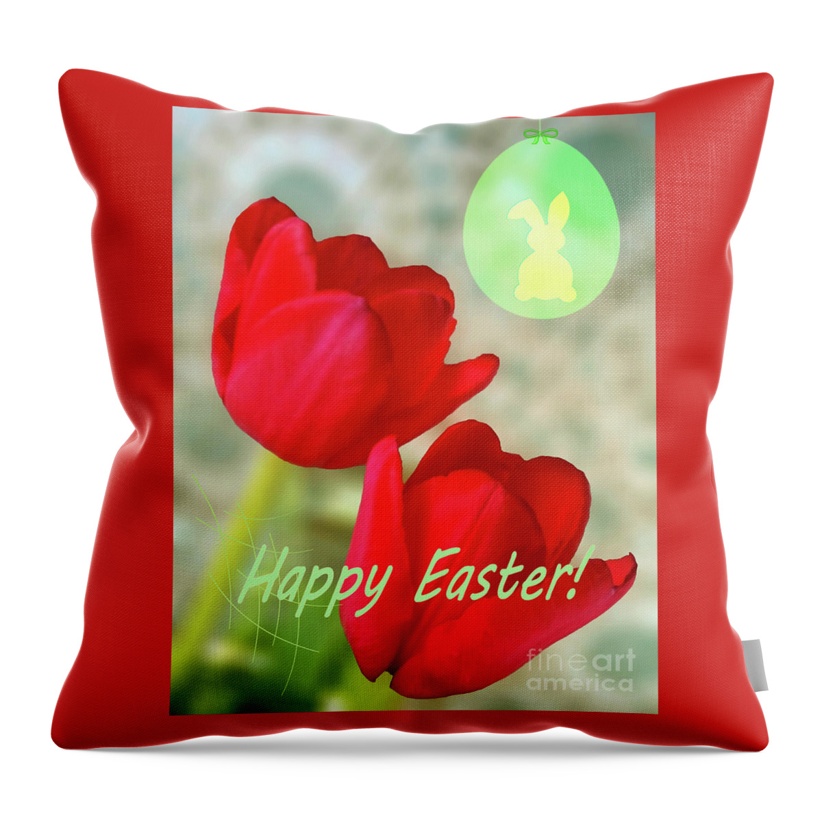 Easter Throw Pillow featuring the digital art Happy Easter #5 by Jasna Dragun