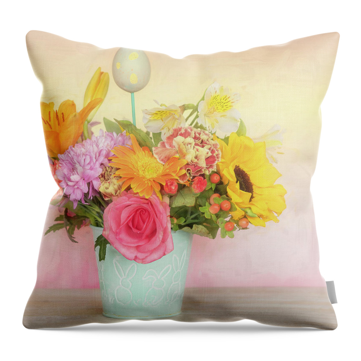Easter Throw Pillow featuring the photograph Happy Easter by Sylvia Goldkranz