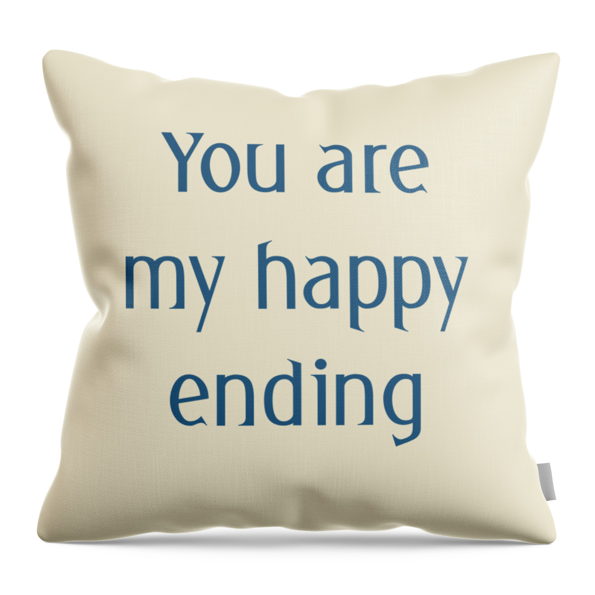 You Are My Happy Ending Throw Pillow featuring the digital art Happy Ending In Blue by Madame Memento