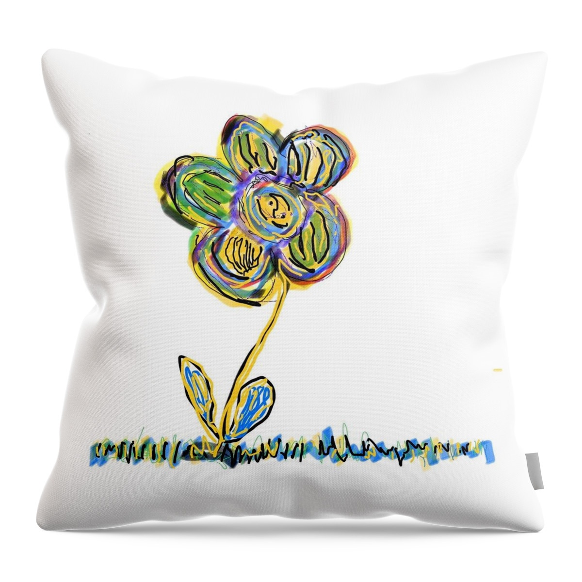 Colorado Throw Pillow featuring the digital art Happy Flower 02 by Pam O'Mara