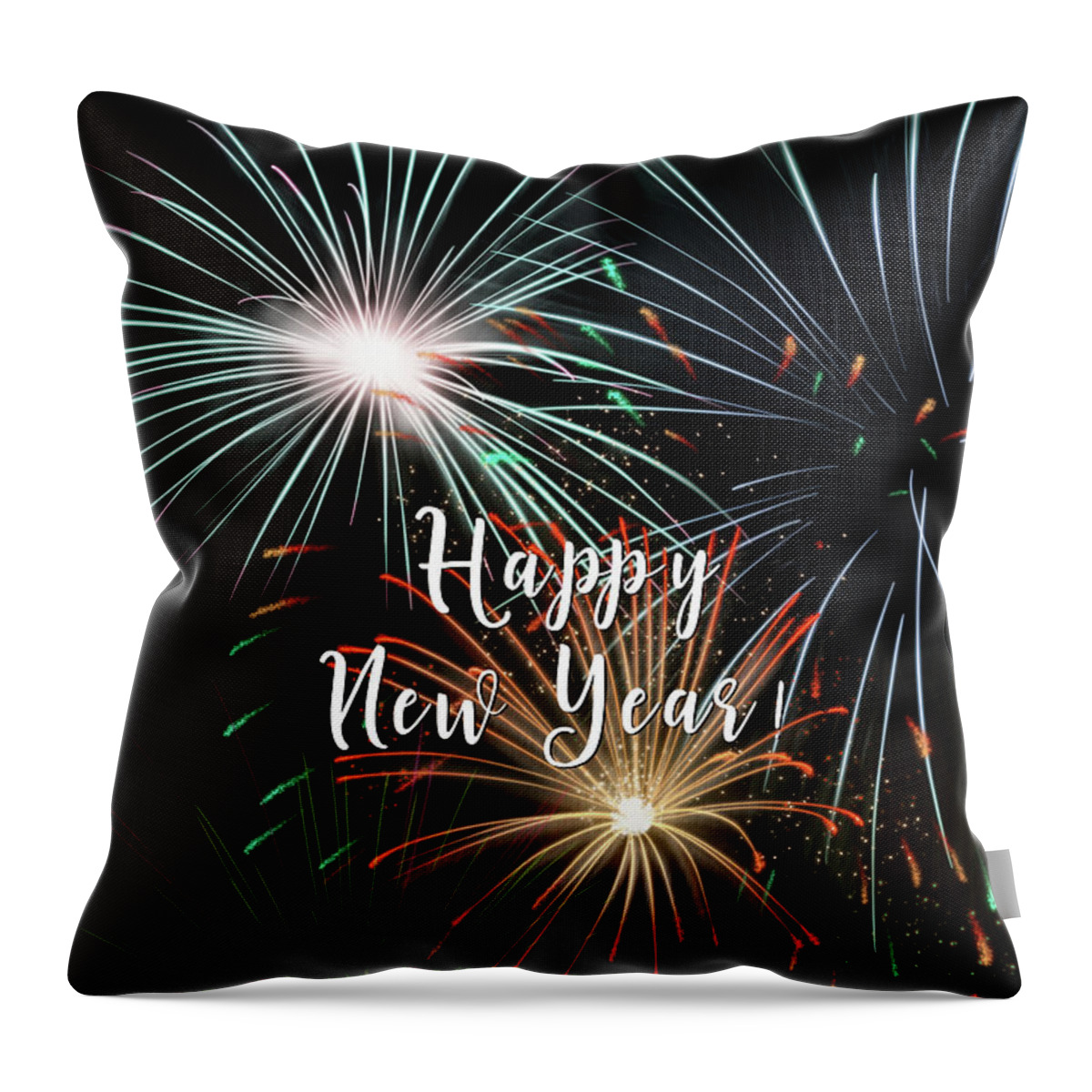 Party Throw Pillow featuring the digital art Happy New Year by Amy Dundon