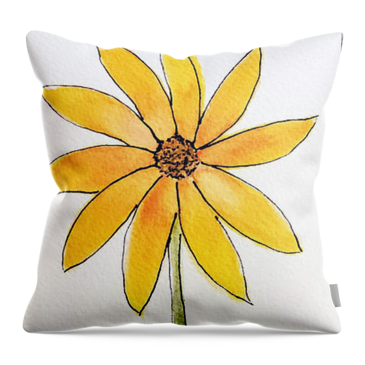 Flower Throw Pillow featuring the painting Happy Saturday by Ruth Evelyn