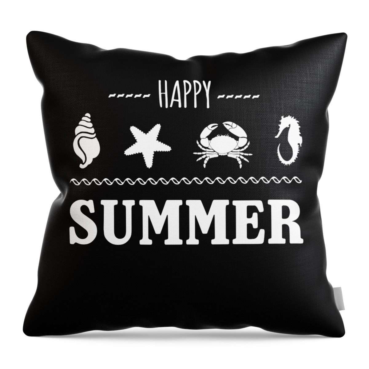 Funny Throw Pillow featuring the digital art Happy Summer by Flippin Sweet Gear