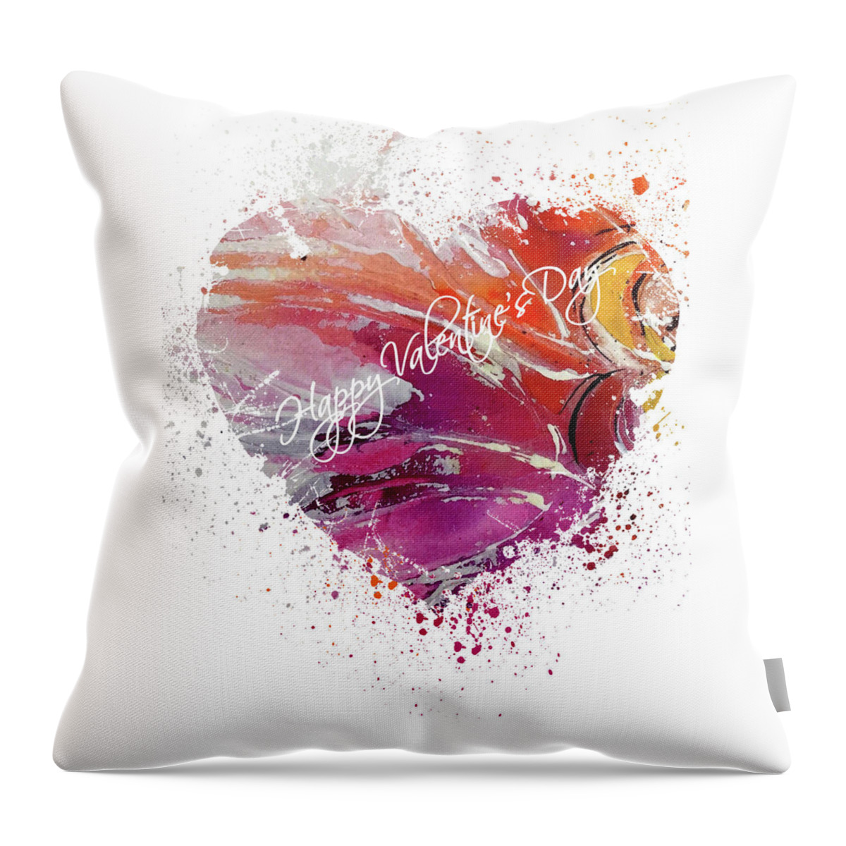 Heart Throw Pillow featuring the mixed media Happy Valentines's Day by Moira Law