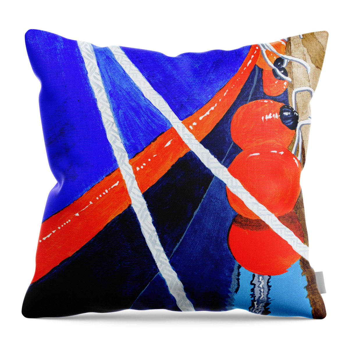 Harbor Colors By Norma Appleton Throw Pillow featuring the painting Harbor Colors by Norma Appleton