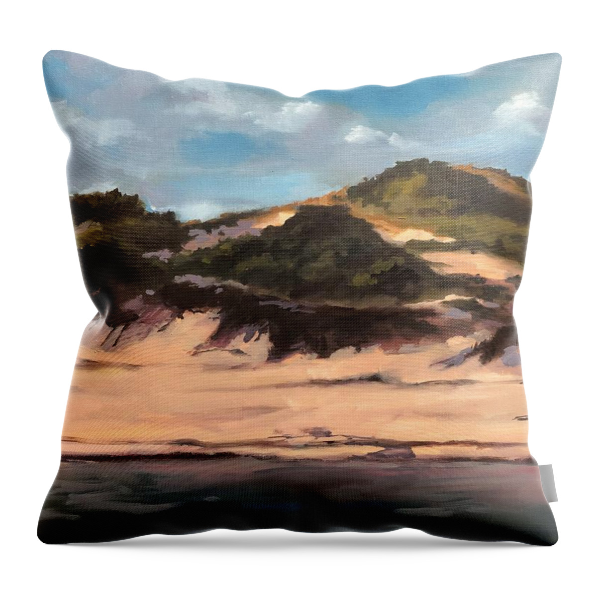 Cape Cod Throw Pillow featuring the painting Harbor View by Rebecca Jacob