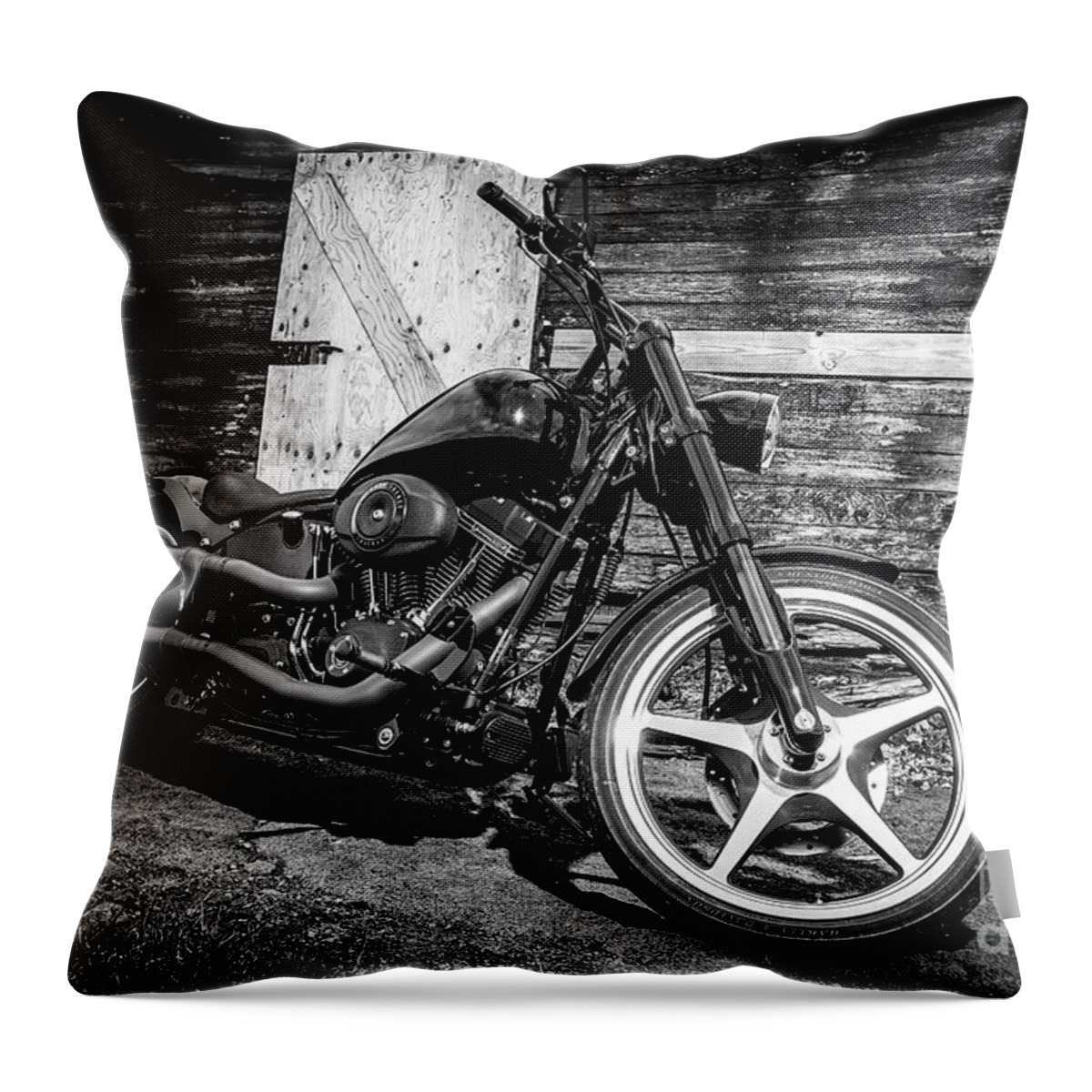 Harley Davidson Throw Pillow featuring the photograph Harley Davidson Softail night train by Gunnar Orn Arnason