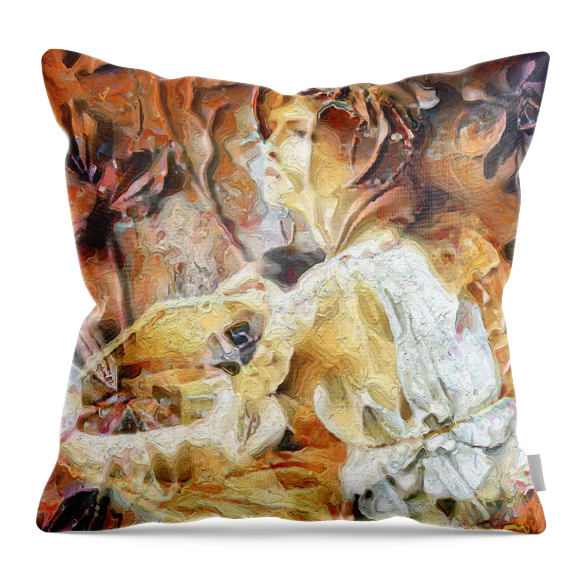 Goddess Of Secrets Throw Pillow featuring the mixed media Harpocrates Goddess of Secrets by Laurie's Intuitive
