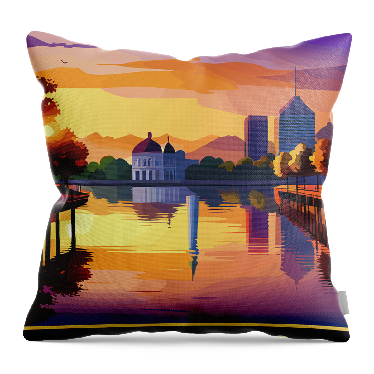 Harrisburg Throw Pillow featuring the digital art Harrisburg, Pennsylvania by Long Shot